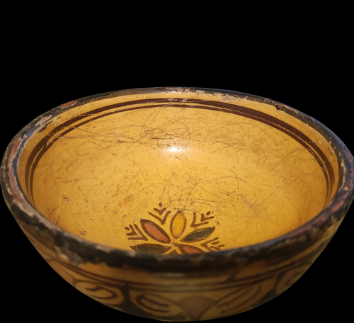 Old Safi, Moroccan Pottery, Yellow Glazed Ceramic Drinking Bowl - Picture 4 of 6