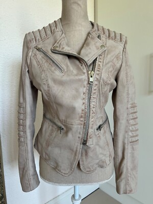 Rino & Pelle Lammlederjacke im Bikerstil (Gr 34) in einem rosa-beige: wie neu!
