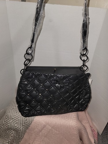 Gilda Paris Waffle Quilted Black Crossbody Bag - Picture 4 of 9