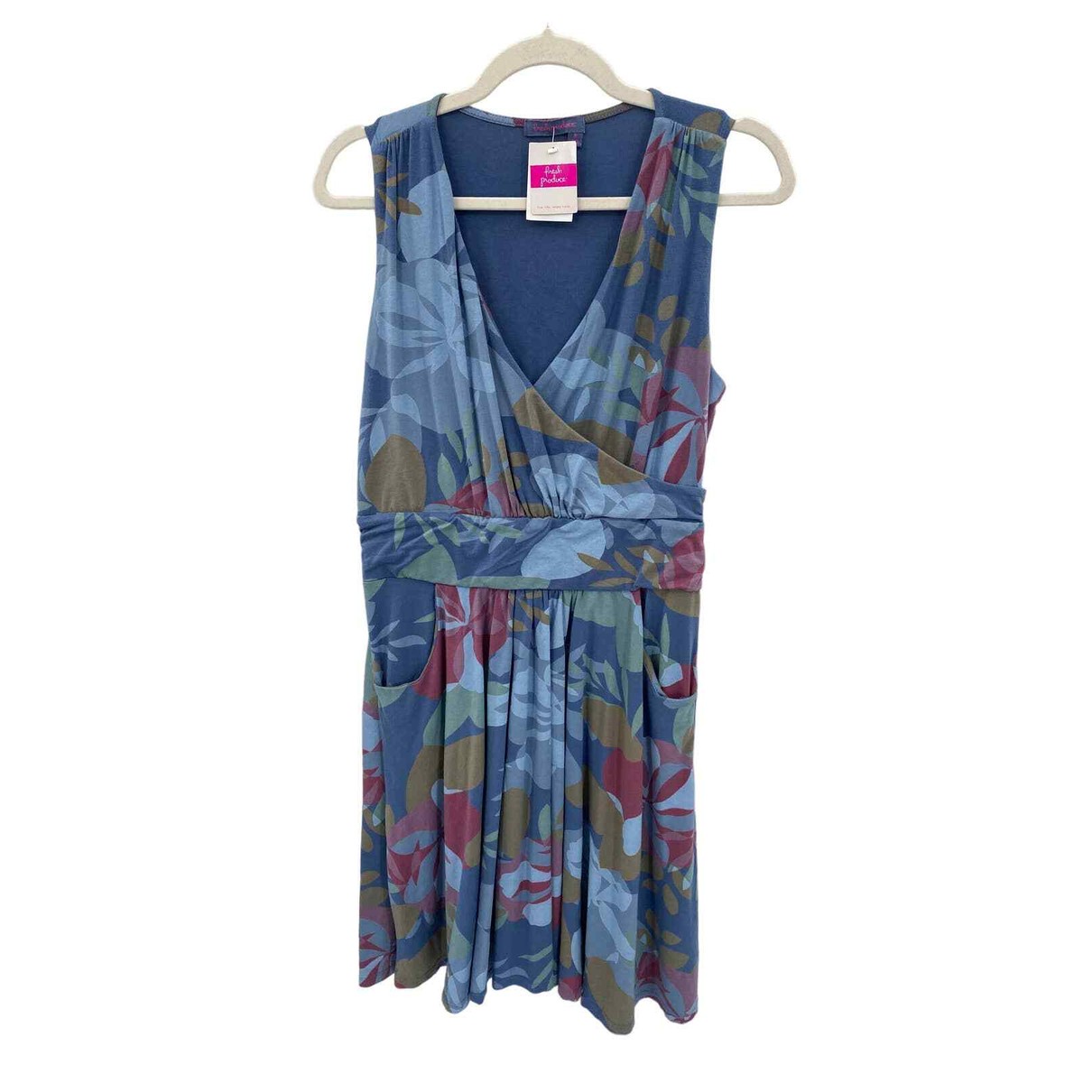 Fresh Produce Midi Dress Womens Medium Blue Floral Print Cotton Modal NEW |  eBay
