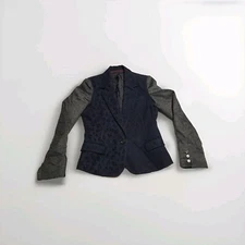 Le Ciel Bleu Cotton Womens Blazer Sz 38 Black Leopard Jacket Blazer Animal Print