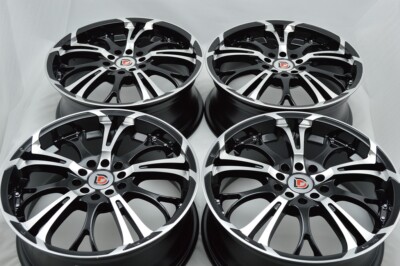 Set of 4 New 17x7 DDR R25 Black Machined Face 17'' Rims Wheels 5x100 5x114.3 40mm