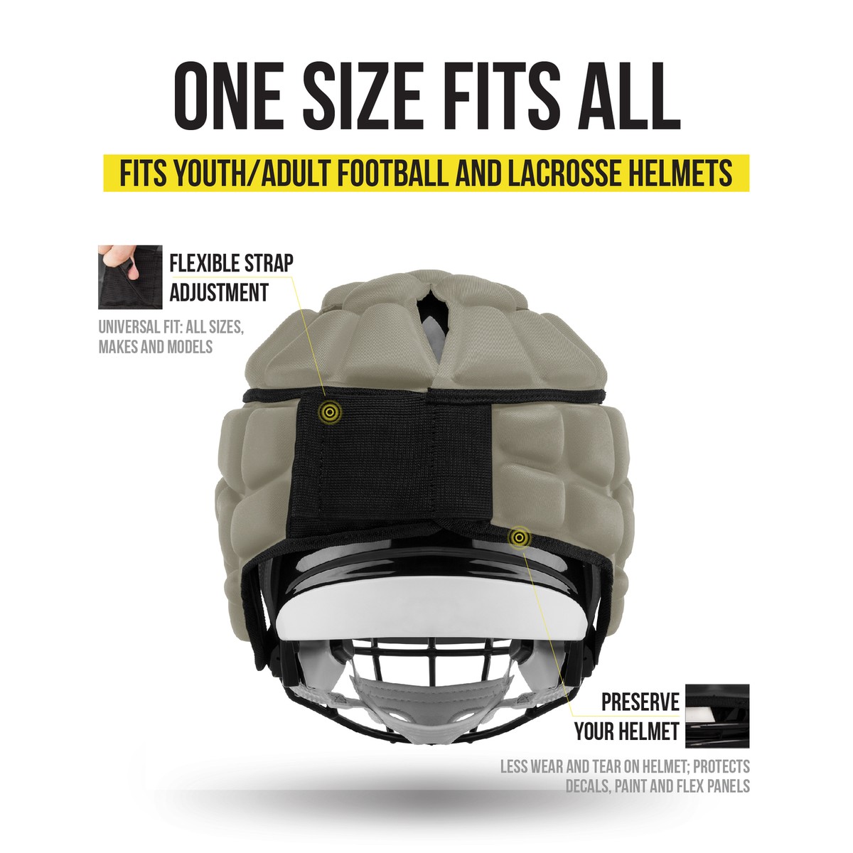 Guardian Cap - Soft-Shell Helmet Cover for Football and Lacrosse Vegas Gold  for sale online | eBay