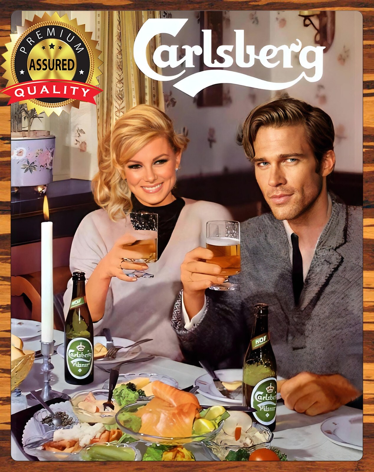 Carlsberg - The Best Beer In The World - 1980s - Metal Sign 11 x 14