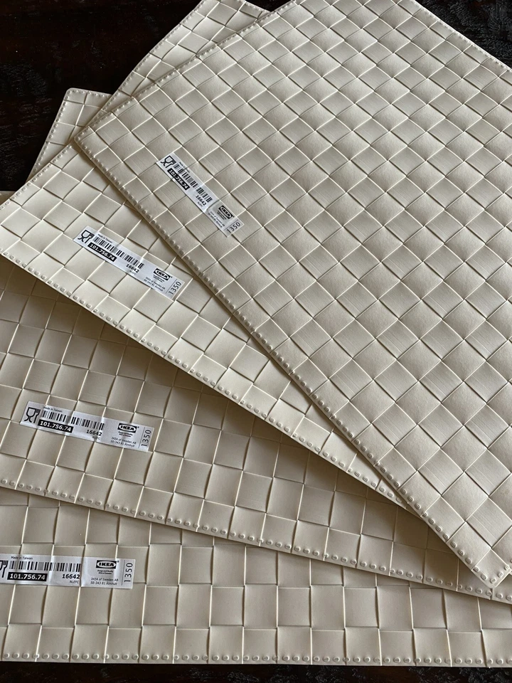 NEW SET OF 4 IKEA RECTANGLE IVORY CREAM WOVEN PLACEMATS 101.756.74 - Image 3 of 4