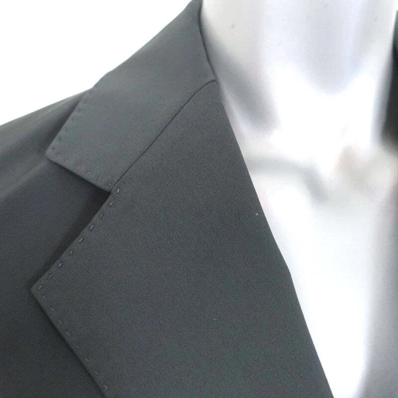 Blazer The Row Recortado Mira Gris Oscuro Elastizado Poliéster Talla 8 Chaqueta Dos Botones Foto 2 de 4