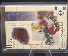 01-02 UD Mask Collection Marc Denis - GOALIE PADS - Blue Jackets 2001 RDS