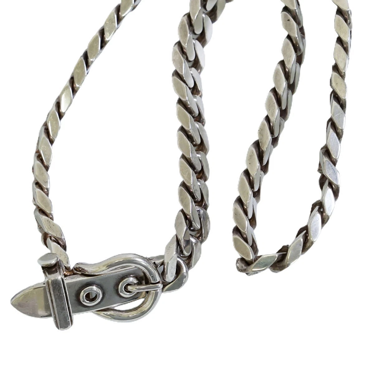 Hermes Boucle Sellier Vintage Necklace Pendant SV925 Silver 642149