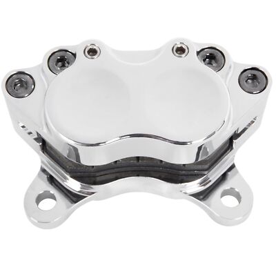 Mid-Usa Four Piston Brake Caliper - Polished custom chopper Harley bobber