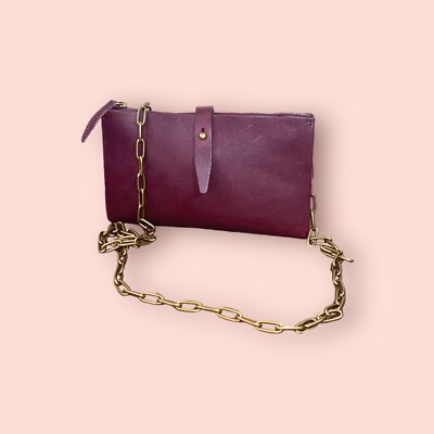 MADEWELL Transport Accordian Crossbody Bag Handbag Dark Cabernet Leather  EUC - Main Image