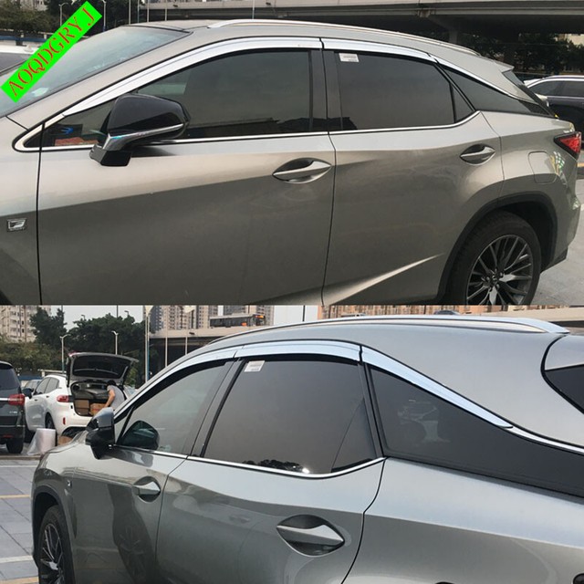 Chrome Window Visor Vent Sun Shade Rain Guard Door Visor For Lexus RX
