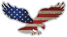 USA Flag Eagle Car Bumper Sticker Decal ID: 7 ''SIZES''