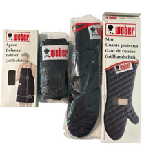 Weber Grill Apron and Mitt Set Black #124 & #...