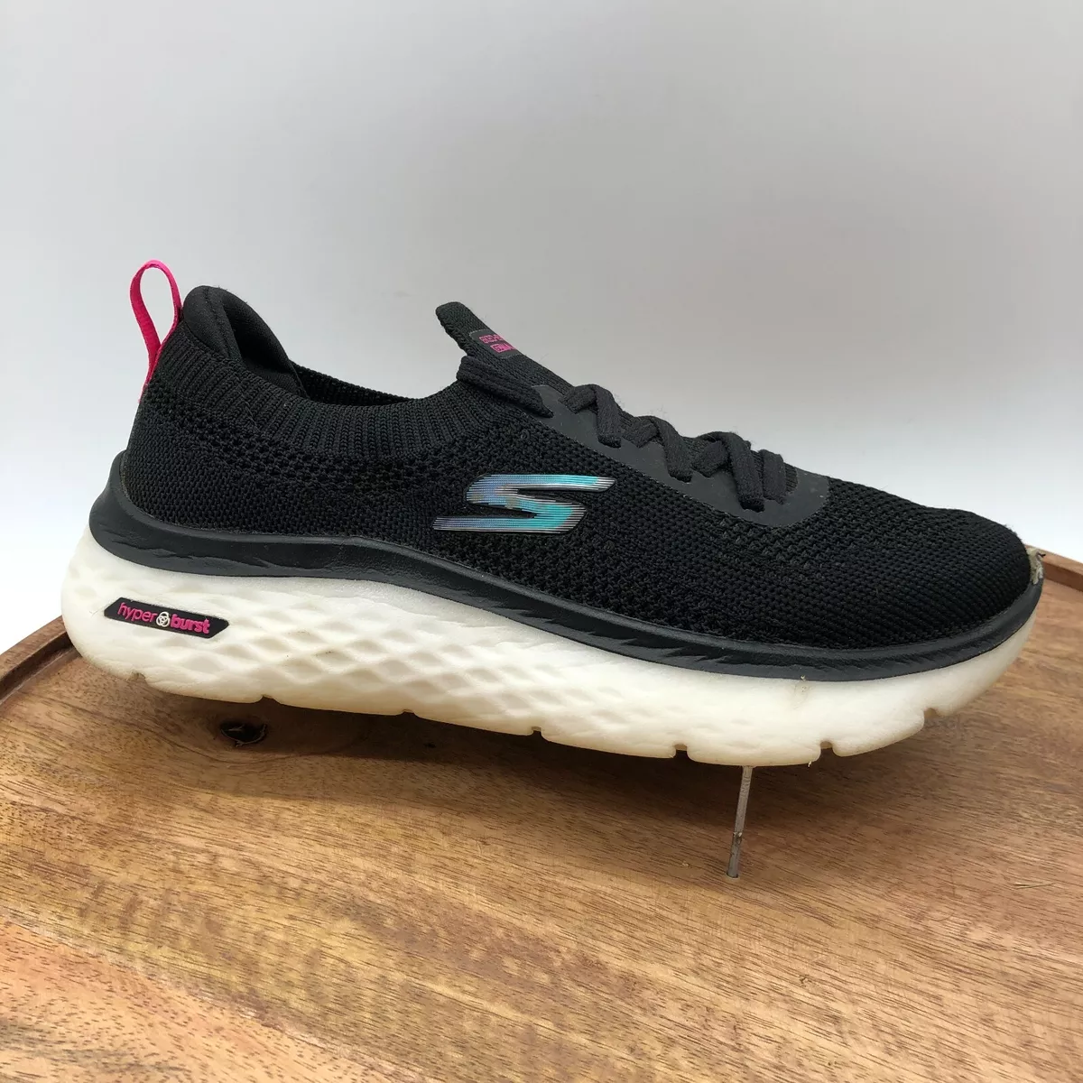 Skechers black shop womens tennis shoes