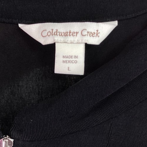 Coldwater Creek Vest Women L Black Full Zip Travel Slinky Knit Stretch Pieced - Picture 9 of 9
