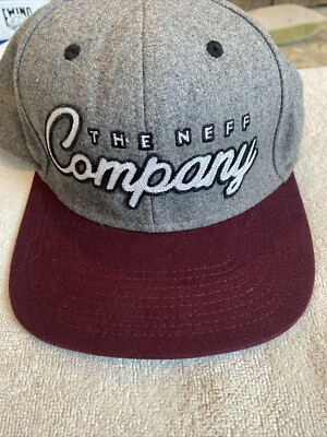 NEFF COMPANY Baseball Cap Golf Hat Gray/maroon Adjustable Snapback Flat Bill NWT