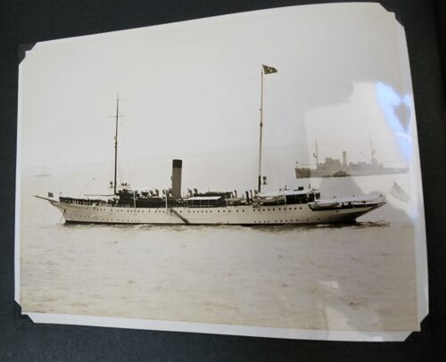 Vintage 1927 B&W Photograph of a US Naval Vessel USS Ship with American Flag - Picture 1 of 5