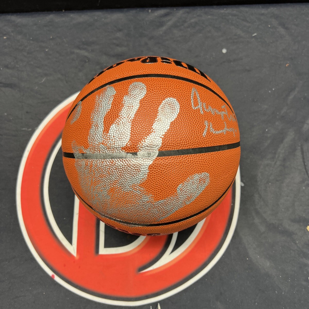 Jerry West Signed Wilson Basketball Handprint Inscribed “The Logo