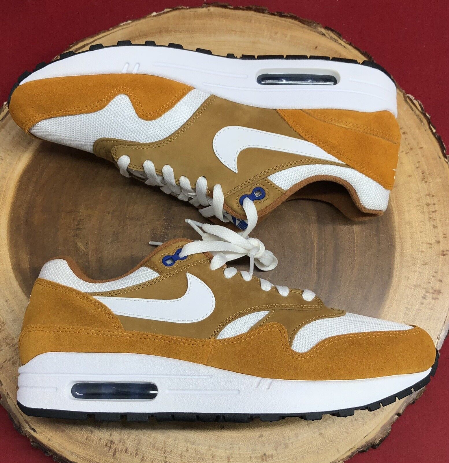 water Superioriteit strottenhoofd NIKE AIR MAX 1 PREMIUM RETRO CURRY BROWN WHITE BLACK 2018 MISMATCH SIZE 9 /  9.5 | eBay