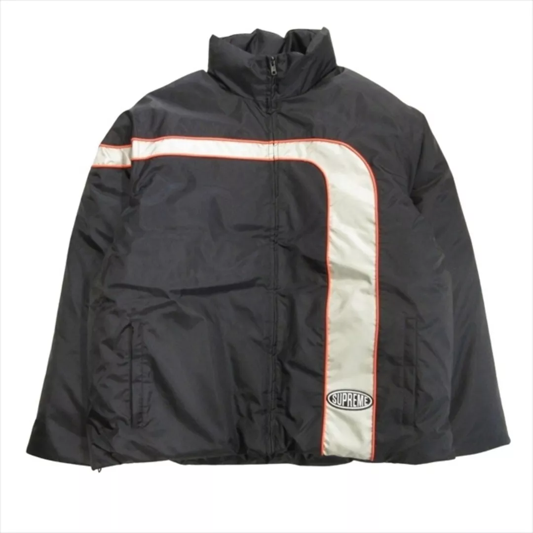Blouson blouson rayé 23ss Supreme rayé logo remplissage XL noir occasion db3
