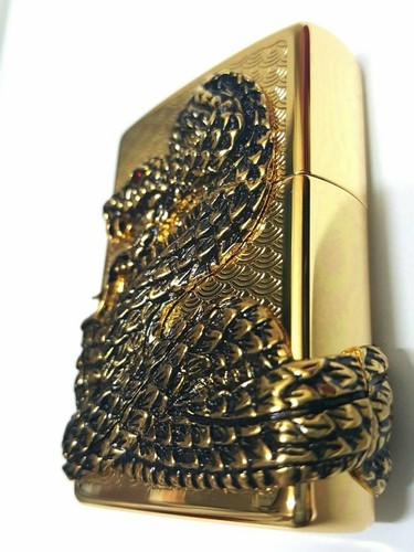 Zippo Windproof Brass Snake Coil GD Lighter, Free Shipping 6 Flints, New in Box - Picture 7 of 14