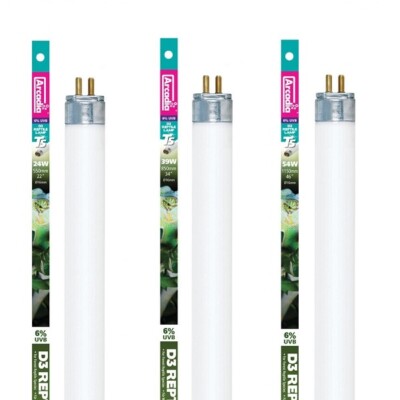Arcadia T5 Reptile Fluorescent Lamp 6% UVB D3 Forest Bulb 24W 39W 54W Light Tube