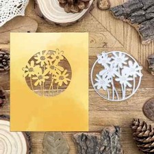 🇬🇧 DAISY FLOWERS CIRCLE METAL CUTTING DIE, CARD MAKING, SCRAP-BOOKING.