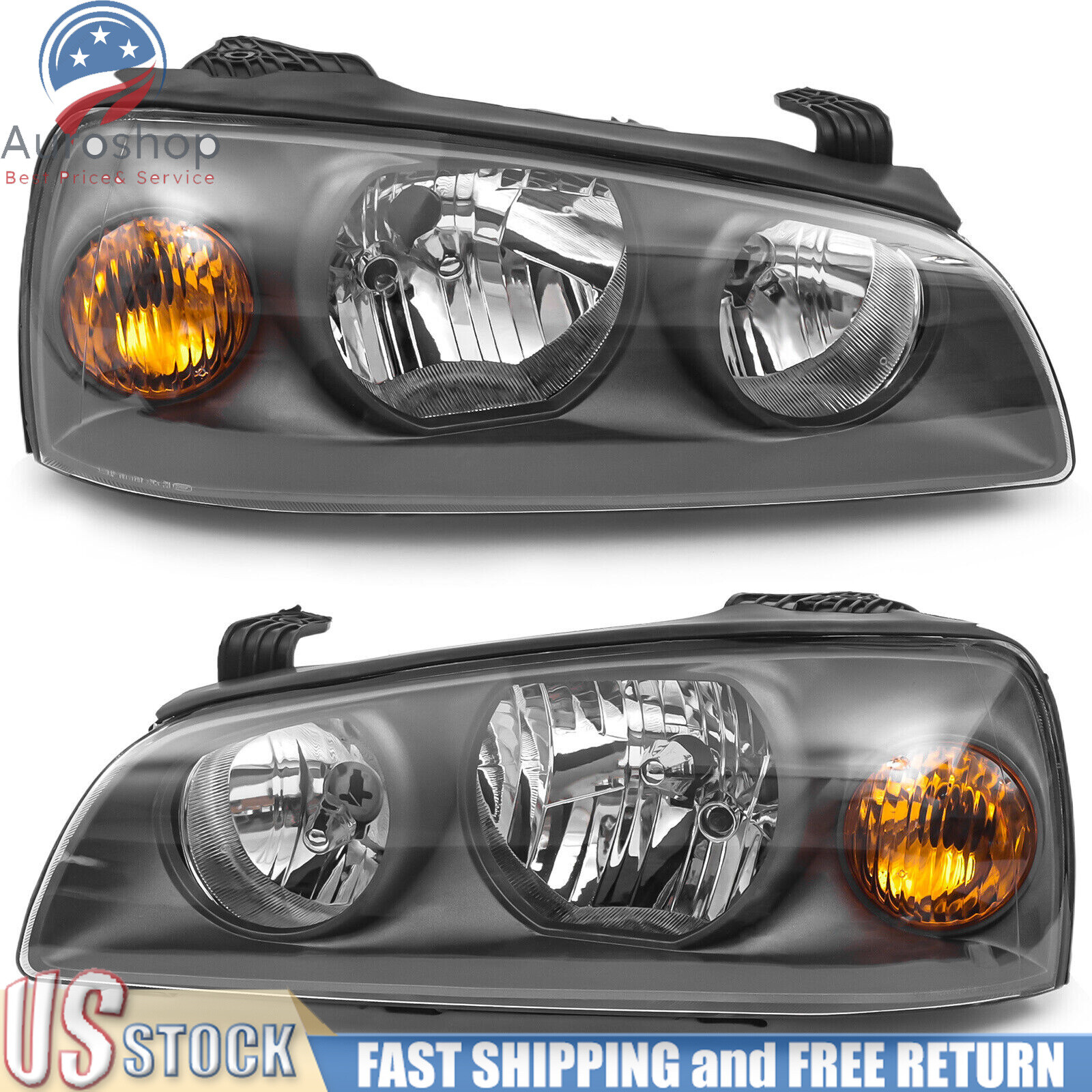 Left & Right Headlights Set For 2004 2005 2006 Hyundai Elantra Head Lamps Pair