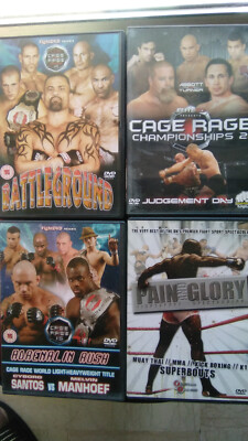 3 DVDS CAGE RAGE 15,18,21+1 DVD PAIN AND GLORY