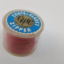 Vintage Red Zipper 14 inch Neck Dress Placket Coats Clark Canister Chic USA