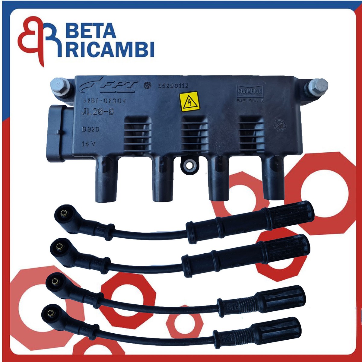 Fiat Tipo / Tempra 1.6 I.E. - Bobina Accensione Bosch Con Cavi Candele