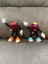 Vintage California Raisin plush action figures, 30086, 30085, posable