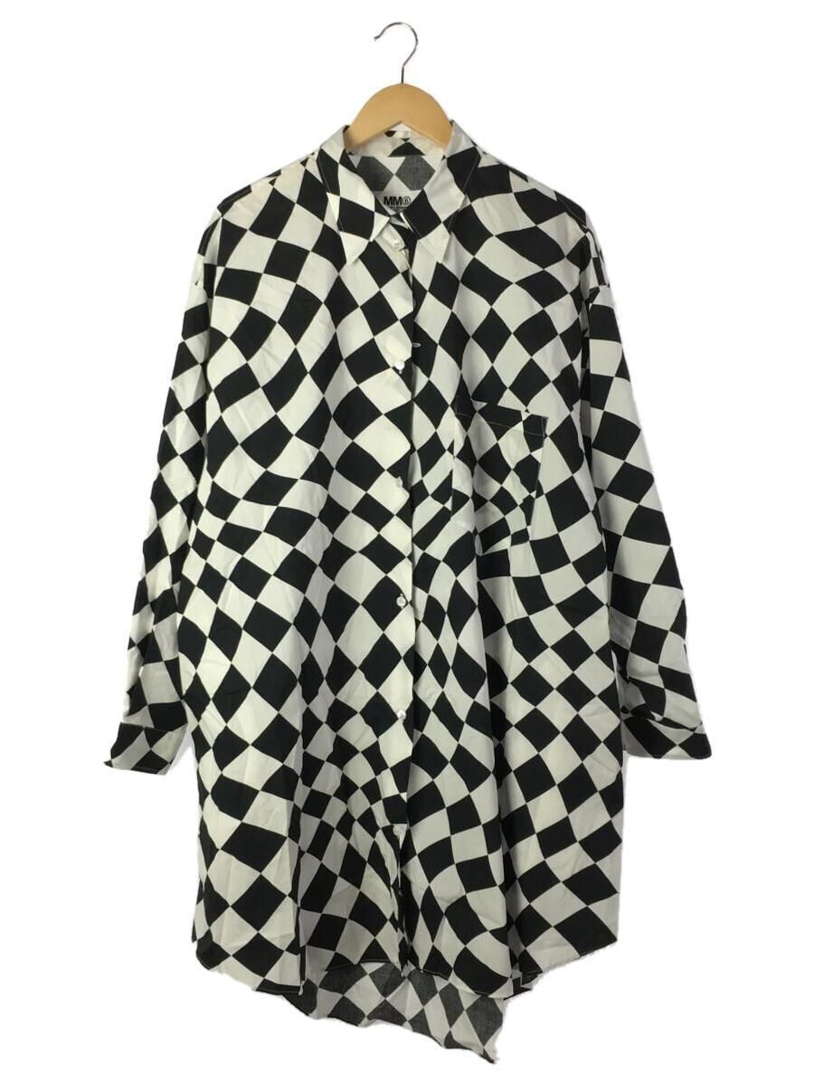 MM6 OTHER OVERSIZED DISORTED CHESS PRINT LONG SHIRT M MM6 OTHER OVERSIZED DISORTED CHESS PRINT LONG SHIRT M