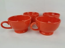 ELITE Cups Kitchen Footed Teacups Coffee Cups Set of 4 Tangerine Kitchenware