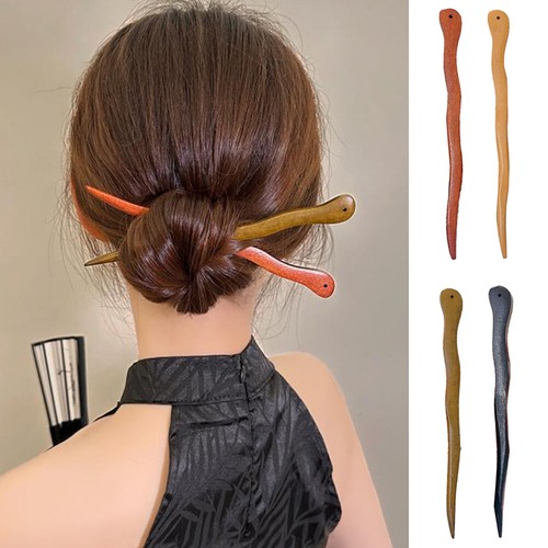 Women Chinese Style Wooden Hair Stick Pins Chopstick Handmade Flower Hairpins ╰ - Afbeelding 1 van 22