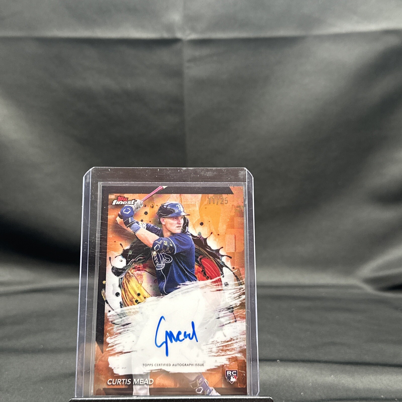 2024 Topps Finest Curtis Mead RC Auto /25 Orange Tampa Bay Rays #FA-CME
