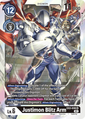 Justimon Blitz Arm EX2-EX2-038 Super Rare Near Mint Foil  