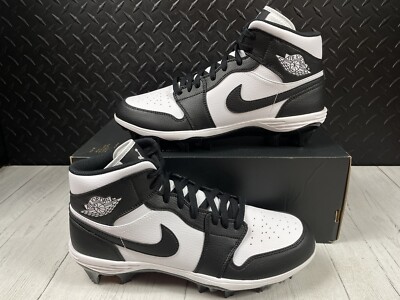 Size 10-New Nike Jordan 1 “Panda” Mid TD 2023 Football Cleats