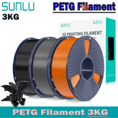 3x 1KG PETG SUNLU 3D Drucker Filament 1.75mm PETG 1KG/ROLL +/-0.02mm Mehrfarbig