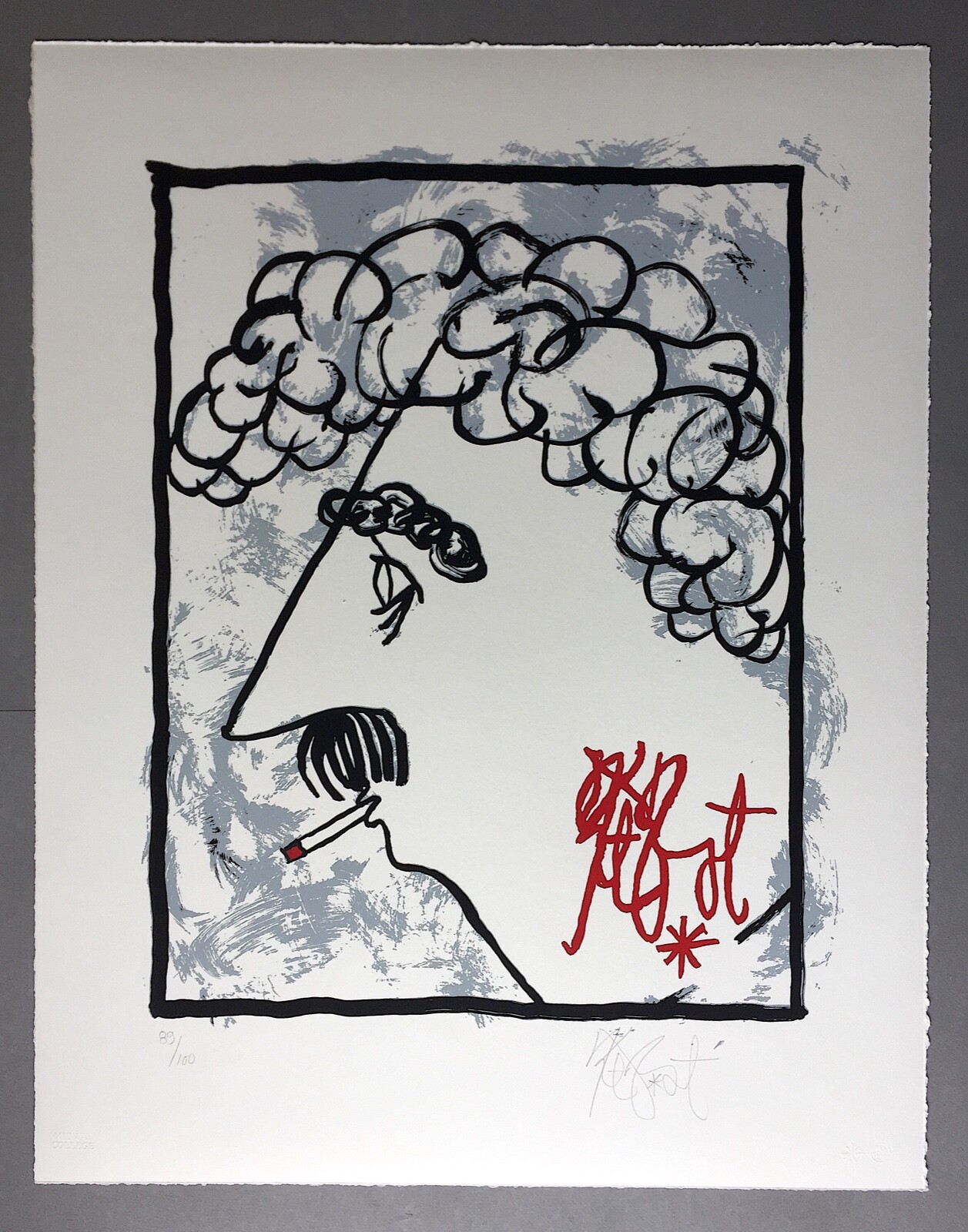 KURT VONNEGUT "SelfPortrait 2" Signed Limited Ed Silkscreen Print 89