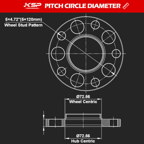 KSP 5X120mm Wheel Spacers w/ 14x1.25 extended Bolts For BMW F30 F10 F22 F32 F80 - Picture 2 of 6