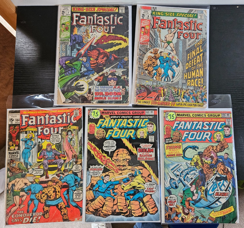 Fantastic Four 5 Lot King-Size Special #7,8 104,169,170 Low Grade Readers