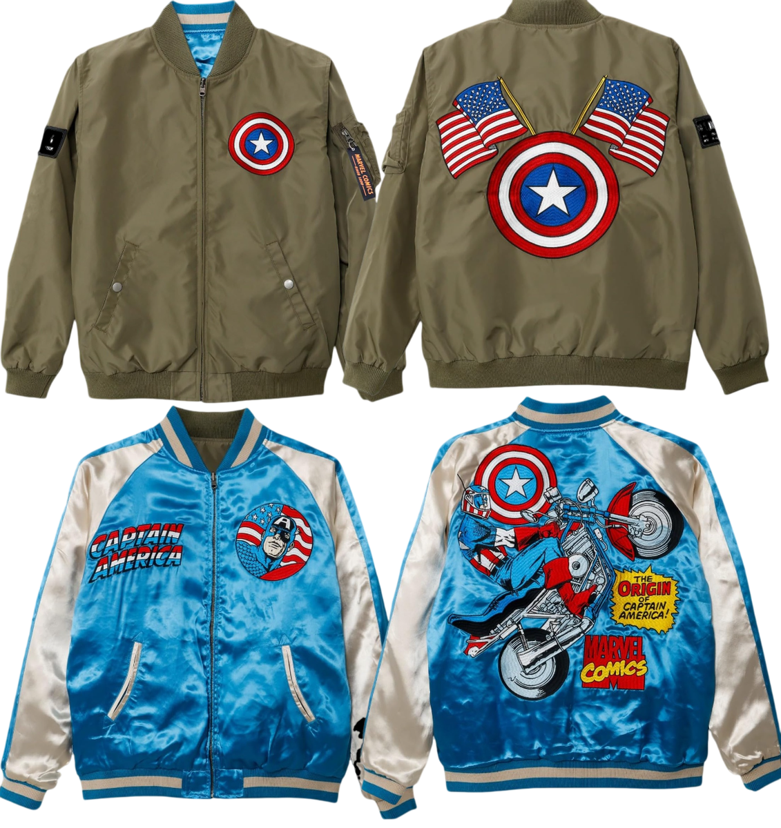 Marvel Captain America Souvenir Jacket Embroidery XL Unisex