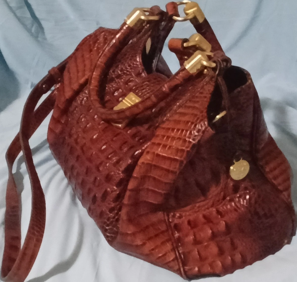 Women’s Brahmin Melbourne Red Crocodile Embossed Leather Drawstring Backpack Brahmin Melbourne Collection Dartmouth Crocodile-Embossed  main image 2