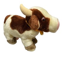 RUSS BERRIE CLOVER THE COW 1977 Beige & BROWN 8" STUFFED ANIMAL PLUSH VTG