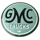 Vintage General Motors Sign - GMC Automobiles Trucks Gas Oil Pump Porcelain Sign