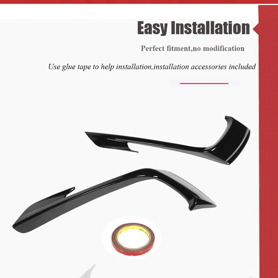 Divisor de aletas de faro antiniebla delantero negro brillante para Porsche 718 Boxster Cayman 16UP Foto 3 de 4