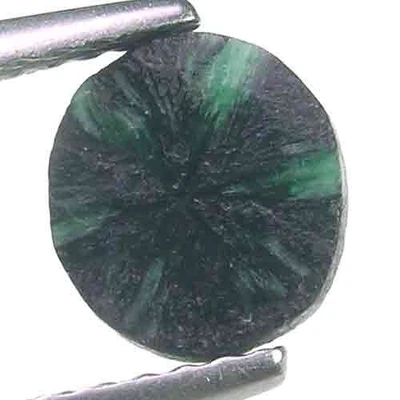 REMARKABLE NATURAL VIVID GREEN - BLACK COLOMBIAN TRAPICHE EMERALD GEM - FANCY CU - Image 1 of 3