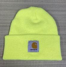 Carhartt Yellow Knit Cuffed Beanie Hat w/ Logo Patch Acrylic One Size