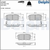 Bremsbelagsatz Scheibenbremse Delphi LP1807 FüR Nissan Renault Qashqai Infiniti